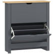 Armoire à Chaussures Dima Design Contemporain Rangement Entrée Blanc & Chêne 72x26x80 cm