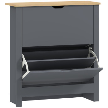 Armoire à Chaussures Dima Design Contemporain Rangement Entrée Blanc & Chêne 72x26x80 cm