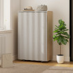 Armoire Penderie Waldwyn sur Roulettes 3 Compartiments Rideaux Naturel