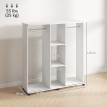 Armoire Bertrand Penderie Mobile 6 Roulettes Rangement Élégant Blanc 120x40x128cm