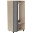 Armoire Penderie Notburga Mobile avec Rideau Anti-Poussière Gris Naturel