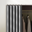 Armoire Penderie Notburga Mobile avec Rideau Anti-Poussière Gris Naturel