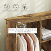 Armoire Penderie Hubert Mobile Design Bois Vieilli 120x40x128 cm