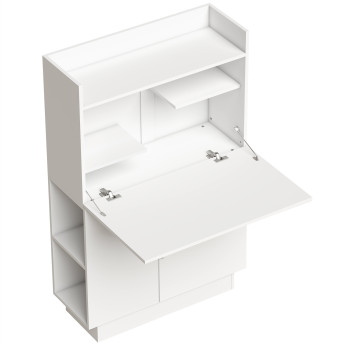 Bureau Urfemont pliable design rangement optimisé blanc compact 80 cm