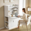 Bureau Urfemont pliable design rangement optimisé blanc compact 80 cm