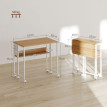 Bureau Fréneval Pliable Mobile Gain de Place Blanc Effet Bois Naturel 63x50cm