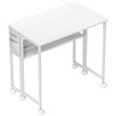 Bureau Morwyn Pliable à Roulettes Blanc Gain de Place Mobile Compact