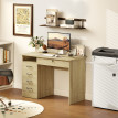 Bureau Dorno Informatique 5 Tiroirs Verrouillable Style Chêne Naturel Élégante