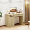 Bureau Dorno Informatique 5 Tiroirs Verrouillable Style Chêne Naturel Élégante