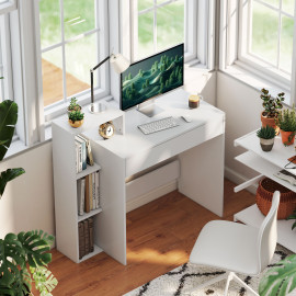 Bureau Javalambre Compact Rangement Étagères Tiroir Blanc 100x40x90cm