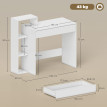 Bureau Javalambre Compact Rangement Étagères Tiroir Blanc 100x40x90cm