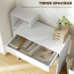 Bureau Javalambre Compact Rangement Étagères Tiroir Blanc 100x40x90cm