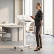 Bureau Emanuele Assis-Debout Mobile Réglable Inclinable Blanc 2-en-1