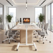 Bureau Emanuele Assis-Debout Mobile Réglable Inclinable Blanc 2-en-1