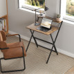 Bureau Neifile Pliable Design avec Étagère Noir Bois Vieilli Gain de Place