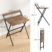 Bureau Neifile Pliable Design avec Étagère Noir Bois Vieilli Gain de Place