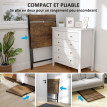 Bureau Neifile Pliable Design avec Étagère Noir Bois Vieilli Gain de Place