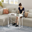 Bureau Crowfield Pliable à Roulettes Compact Blanc Effet Bois 80x40 cm