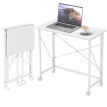 Bureau Crowfield Pliable à Roulettes Compact Blanc Effet Bois 80x40 cm