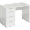 Bureau Fenbrook Informatique 4 Tiroirs Blanc Laqué Élégant et Fonctionnel
