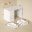 Bureau Fenbrook Informatique 4 Tiroirs Blanc Laqué Élégant et Fonctionnel