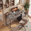 Bureau Procopio Design Industriel Acier Gris Clair Rangement Optimisé 120 cm