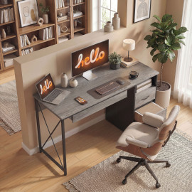 Bureau Procopio Design Industriel Acier Gris Clair Rangement Optimisé 120 cm