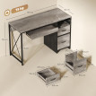 Bureau Procopio Design Industriel Acier Gris Clair Rangement Optimisé 120 cm