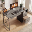 Bureau Procopio Design Industriel Acier Gris Clair Rangement Optimisé 120 cm