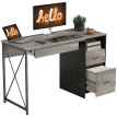 Bureau Procopio Design Industriel Acier Gris Clair Rangement Optimisé 120 cm