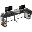 Bureau Amelia Modulable Industriel Acier Noir Effet Bois Naturel Ergonomique