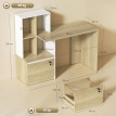 Bureau Eckhard avec tiroir sécurisé et étagères effet bois chêne blanc 126 cm