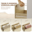 Bureau Eckhard avec tiroir sécurisé et étagères effet bois chêne blanc 126 cm