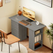 Bureau Cécile Polyvalent Aspect Bois Gris Rangement Élégant 120 cm