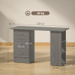 Bureau Cécile Polyvalent Aspect Bois Gris Rangement Élégant 120 cm