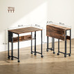 Bureau Fiorenzo pliable mobile avec étagère effet bois vieilli pratique et compact