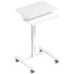 Bureau Heledd Assis-Debout Mobile Réglable Ergonomique Blanc MDF Acier 2 en 1