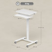 Bureau Heledd Assis-Debout Mobile Réglable Ergonomique Blanc MDF Acier 2 en 1