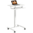 Bureau Heledd Assis-Debout Mobile Réglable Ergonomique Blanc MDF Acier 2 en 1