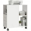 Table d’appoint mobile Yvain rangement design 2 tiroirs roulettes blanc