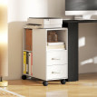 Table d’appoint mobile Yvain rangement design 2 tiroirs roulettes blanc