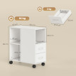 Table d’appoint mobile Yvain rangement design 2 tiroirs roulettes blanc
