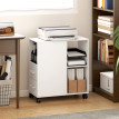 Table d’appoint mobile Yvain rangement design 2 tiroirs roulettes blanc