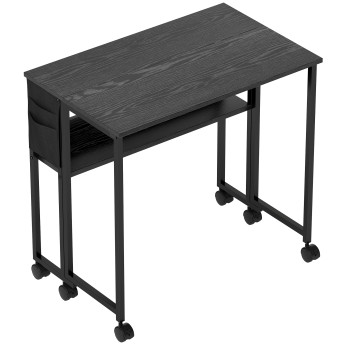 Bureau Coppergate Pliable Mobile Étagère Rangement Noir 80x50cm