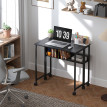 Bureau Coppergate Pliable Mobile Étagère Rangement Noir 80x50cm