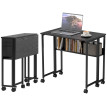 Bureau Coppergate Pliable Mobile Étagère Rangement Noir 80x50cm