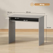 Bureau Falkenthal Multifonction Compact Gris avec Étagère Intégrée pour Espace Optimisé