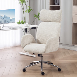 Fauteuil Ambrecourt Ergonomique Confort Bouclette Gris Clair