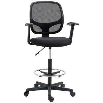Fauteuil Casimir Bureau Ergonomique Assise Haute Réglable Maille Noir