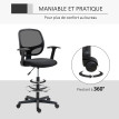 Fauteuil Casimir Bureau Ergonomique Assise Haute Réglable Maille Noir